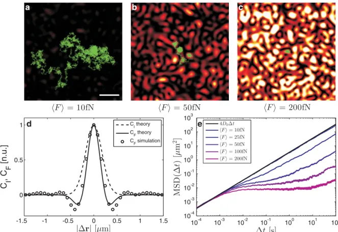 Figure 1 | Subdiffusion in a static speckle pattern. (a–c) The background represents a speckle pattern generated by a circular aperture (l 5 1064 nm, speckle grain 490 nm); the white scale bar corresponds to 2 mm