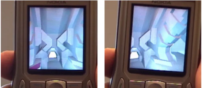 Fig. 1. A 3D virtual environment. The user can move the device up, down, left and right to look  around the space