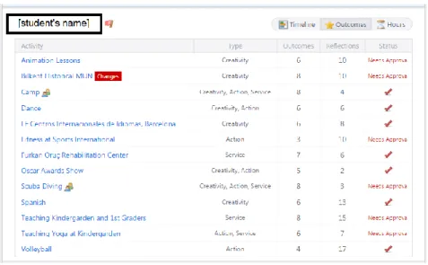 Figure 3: A screenshot displaying a student’s “CAS Worksheet” 