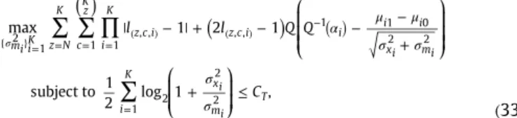 Fig. 3. Probability of false alarm versus N for the N out K fusion rule.