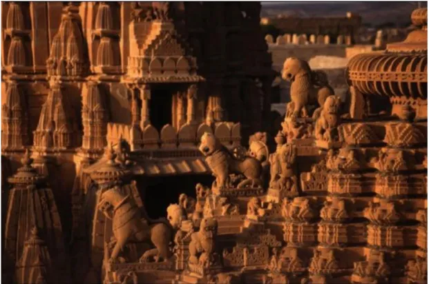Figure 3.4: Carvings on a rooftop of an Early Jain Temple 