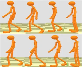 Figure 3. Two different short motion sequences after space and time warping.