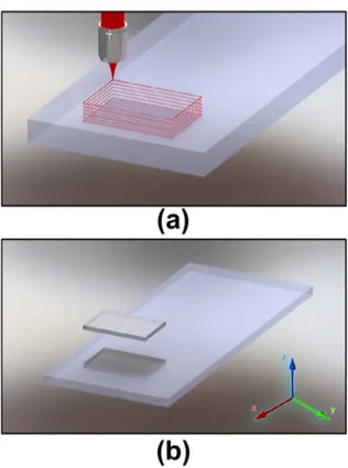 Figure 1 reports an illustration of the FLAC technique. Instead  of radiating full sample volume, line by line and layer by layer  as in FLICE, it only requires irradiation of the frame of the  volume.