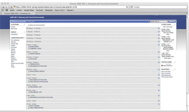 Fig. 3. A screenshot from the MOODLE student interface.