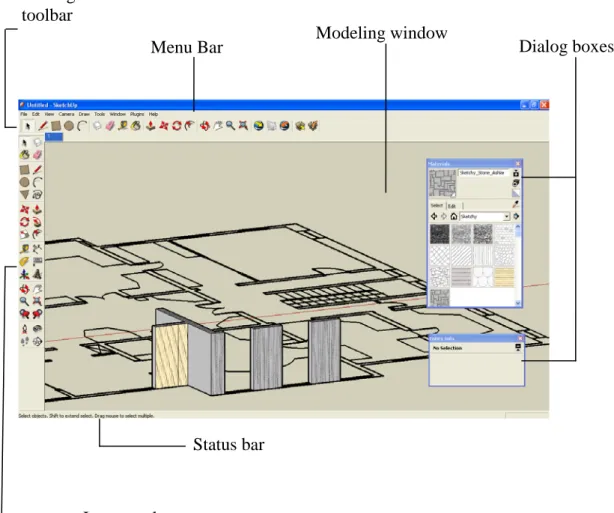 Figure 4.3 Google Sketch Up user interface 