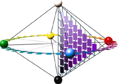 Figure 8. Geometrical framework of the Swedish NCS colour model   (http://www.handprint.com/HP/WCL/IMG/ncs.gif) 