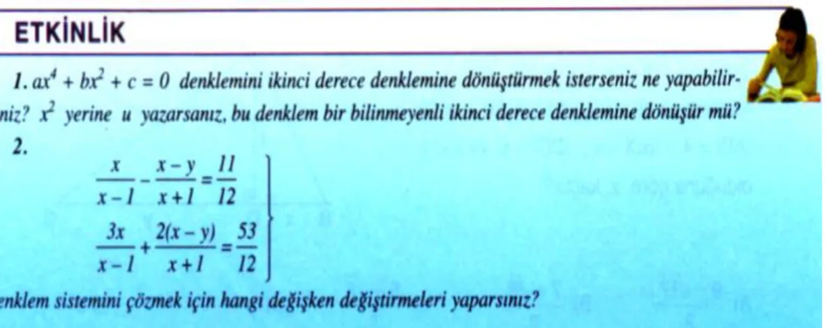 Figure 8. A sample student-centered activity from the Turkish mathematics textbook  (Kaplan, 2008, p