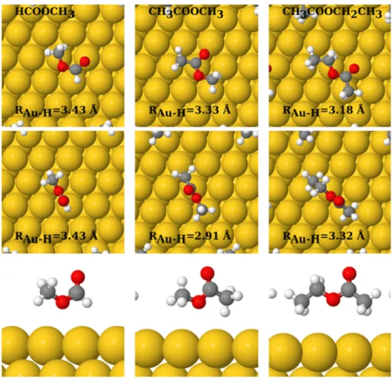 Table 1 lists the calculated adsorption energies of the investigated oxygenates where the lateral intermolecular interaction contributions are given in parentheses