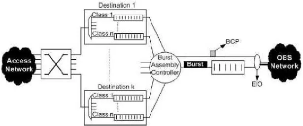 Figure 2.4: OBS ingress node architecture