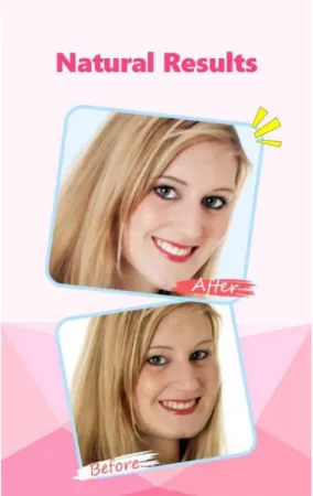 Figure 5: Before and after image on natural results of InstaBeauty - Selfie  Camera 