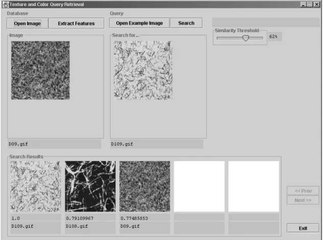 Figure 3.2: The Graphical User Interface of the Content-Based Image Retrieval System.