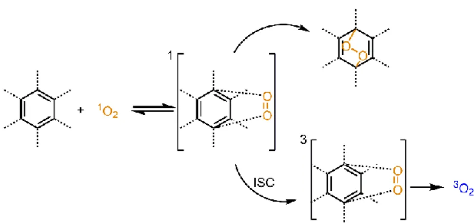 Figure 8. Mechanism of cycloaddition reaction of singlet oxygen. 