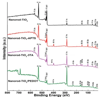 Fig. 3 shows the XPS survey-scan spectra of the nanorod-TiO 2 ,