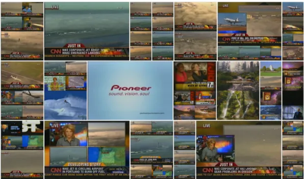 Figure 5: News sequence 20051121 125800 CNN LIVEFROM ENG.mpg from the TRECVID 2006 search corpus, summarised using layout parameters N = 70 and R = 3/5