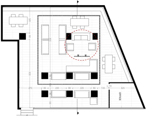 Figure 6: Section of the Store (not to scale) 