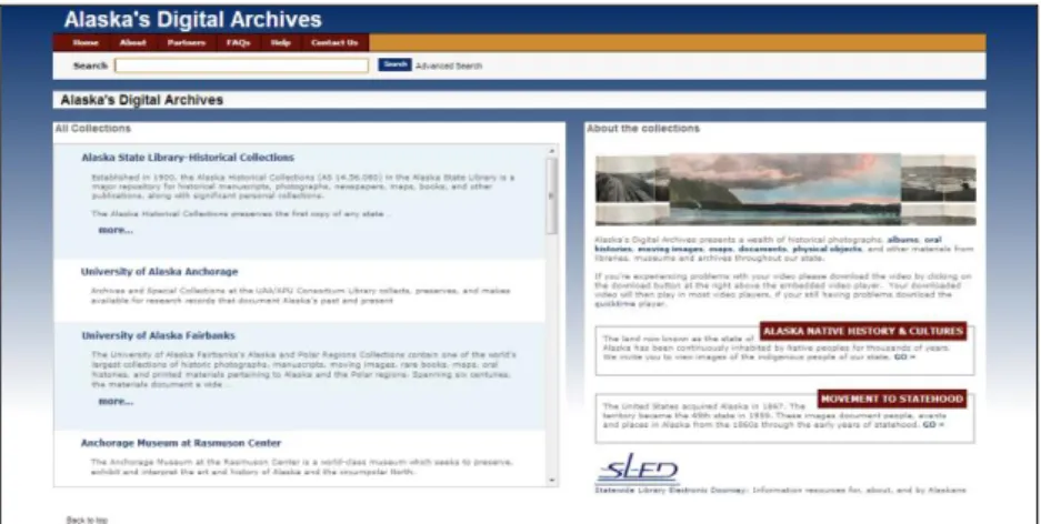 Figure A2.3 – Alaska’s Digital Archives <http://vilda.alaska.edu/> 
