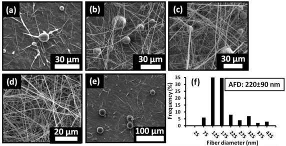 Figure 28. The representative SEM images of β-CD nanofibers obtained from 10% 