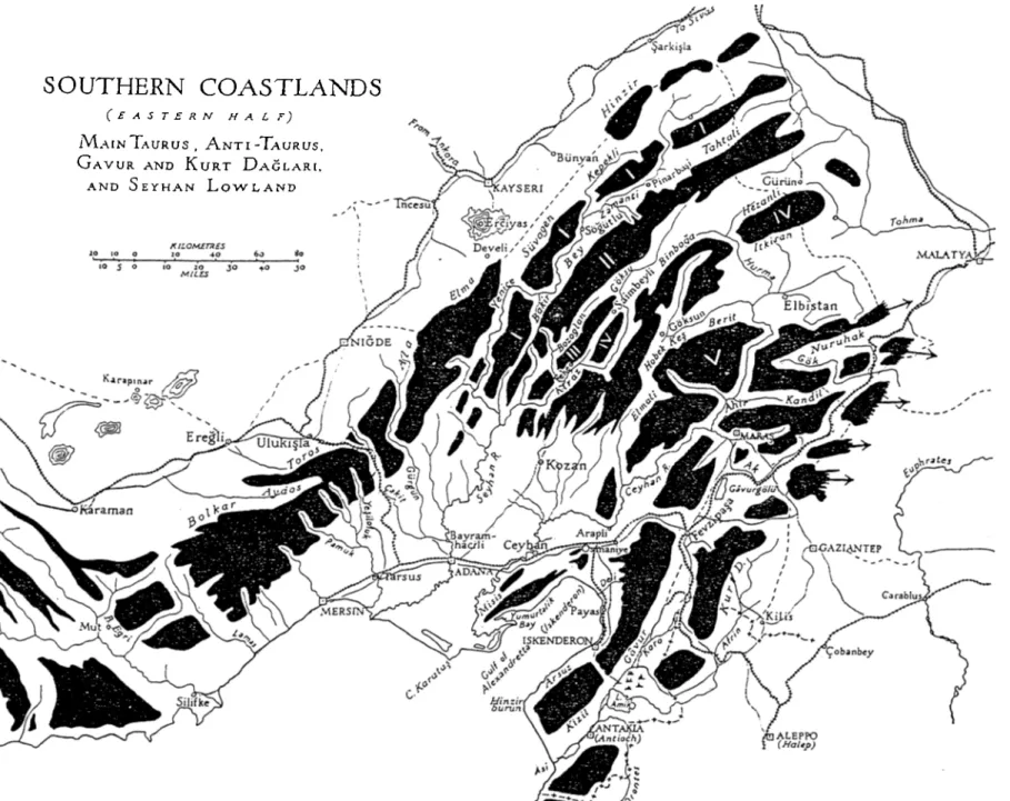 Fig.  3b:  Main Taurus,  Anti-Taurus  and  Seyhan Lowland 