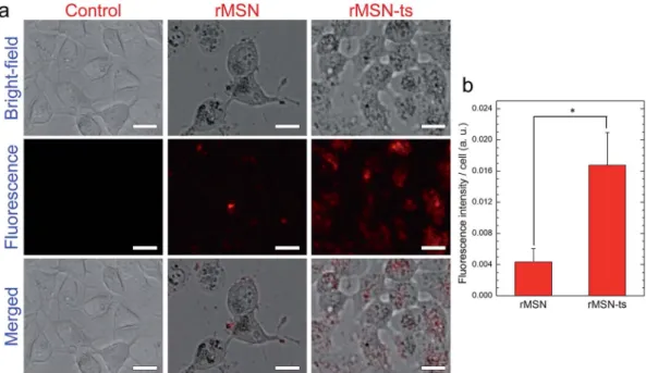 Fig. 9 Photodynamic therapy results of MCF-7 cells. Viability of the cells treated with 100 mg mL 1 of particles for 4 h after illumination or no illumination with a green laser for 30 s