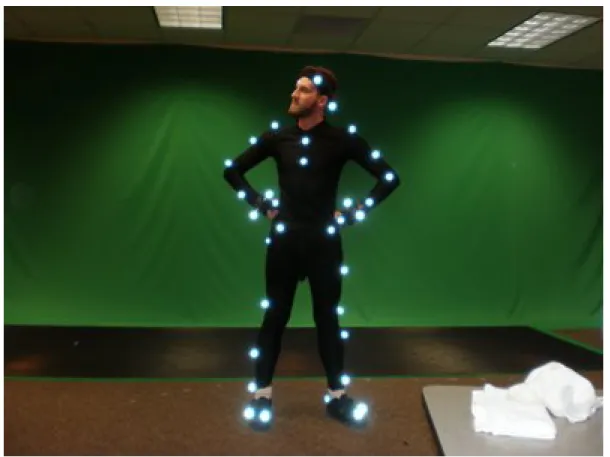 Figure 3.1: An actor performing in a motion capture process.