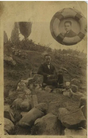 Figure 15a. The front of the modiﬁed and inscribed memorial photograph dated 6 July 1926, Turkey