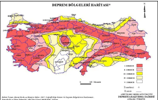 Figure 1- 2: Seismicity map of Turkey [11] 