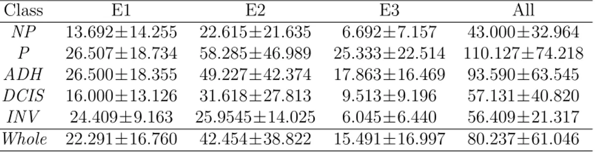 Table 4.2: Summary statistics (average ± standard deviation) for the number of candidate ROIs extracted from the viewing logs