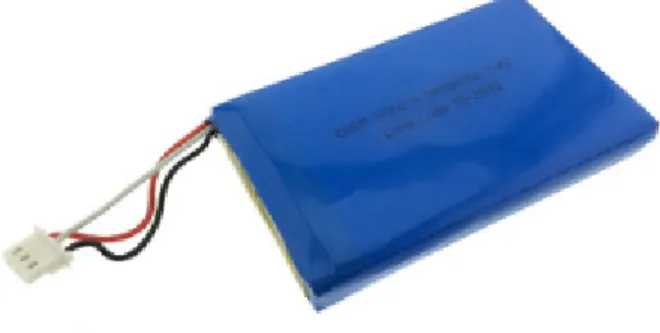 Figure 2.3: The 7.4V Lithium polymer rechargeable battery The battery has following key features: