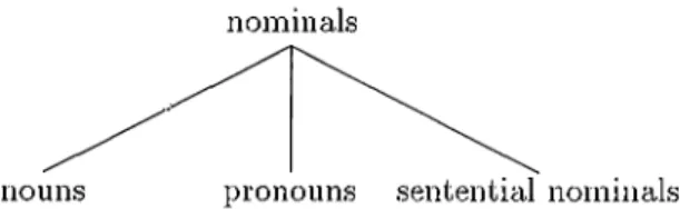 Figure  3.3:  Subcategories  of  nomináis.
