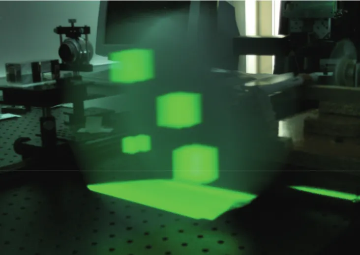 Figure 3: The designed volumetric display in operation. 