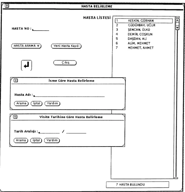 Figure  3.5.  Patient  Selection.  Patients  Cciri  be  selected  in  three  ways  :  by  specifying  the  patient’s  access  number,  name or  visit  date.