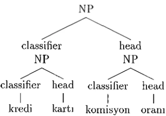 Figure  3.1:  The  structure  of  the  noun  phrase  in  (61)