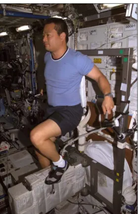 Figure 3.3. Astronaut Leroy Chiao cycling on Cycle Ergometer  