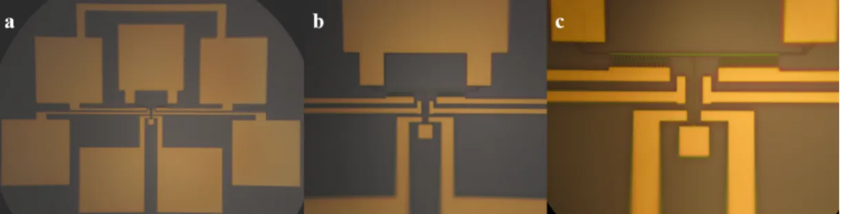 Figure 2.8: Optical microscopy characterization of a device after ICP process.