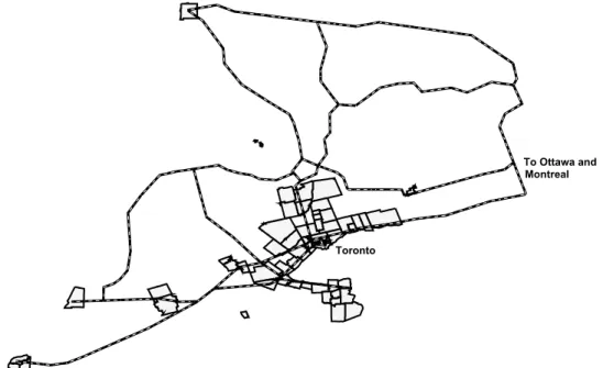 Figure 2 Population Centers and Highway System of Western Ontario