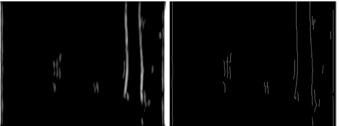 Figure 2.15: Example Gabor-based edge detection: Quasi-vertical edges are de- de-tected from the shown in Figure 2.4(a).