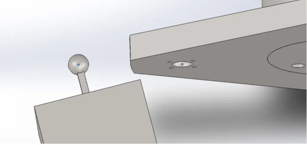Figure 3.7: Spherical Joint Mating in SolidWorks