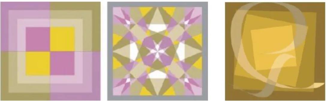 Figure 15. More complex patterns used in the experiments   (Nemcsics, 2009a: 37; Nemcsics, 2009b: 213)