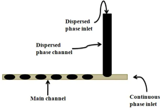 Figure 1.1: Schematic showing the design of a T-junction device