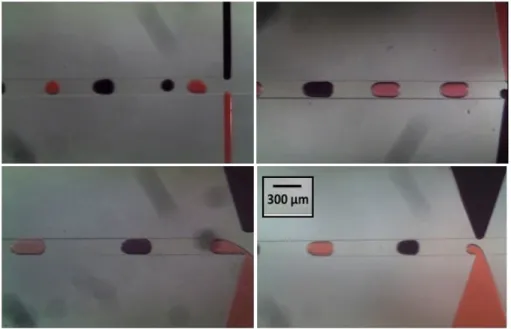 Figure 2.3: Figure showing droplet generation in case of different values of α starting from α = 0
