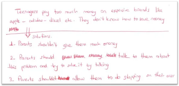 Figure 7. An example of the problem solving activity 