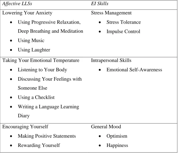 Figure 3. Similarities between LLSs and EI at Intrapersonal Level 