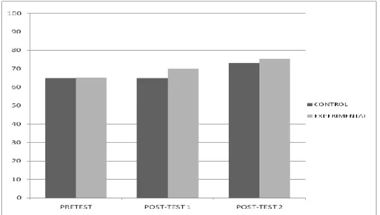 Figure 5 - Comparison of test scores between the experimental and control groups 