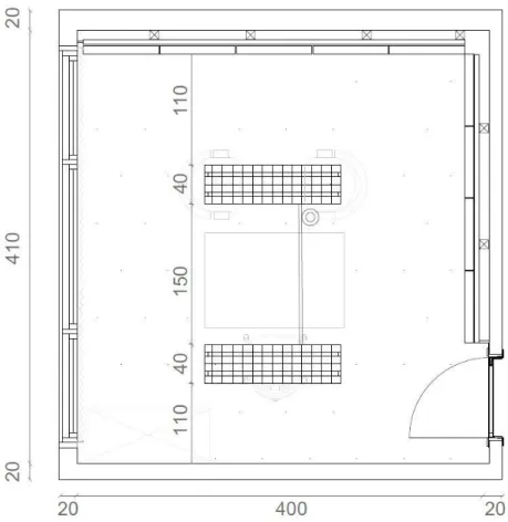 Figure 10: Reflected ceiling plan of the experiment room 