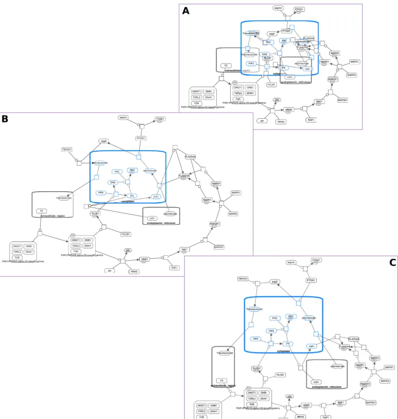 Fig 8. Adjust layout on collapse. An example of how applying incremental force-directed layout with a low initial temperature upon a collapse operation can predominantly keep respective positions of nodes while disposing of any newly introduced space aroun
