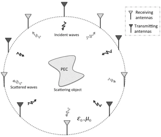 Figure 1.1: The configuration of the inverse scattering problem for PEC object.