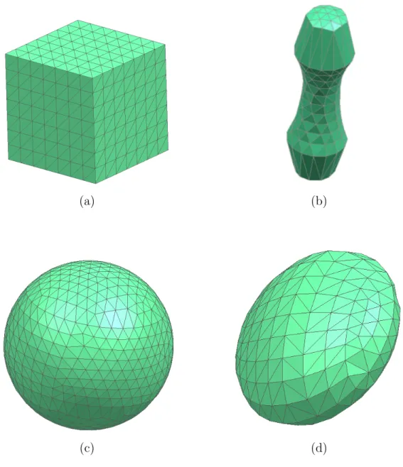 Figure 1.4: Surface models of the closed triangular meshed geometries using NX8 softeware
