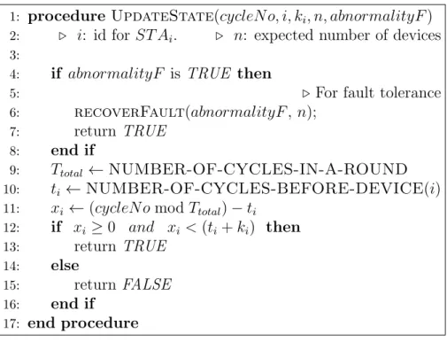 Figure 4.3: State updating algorithm.