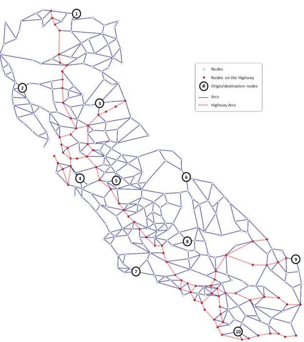 Figure 2.5: California network with 339 nodes and 1234 arcs