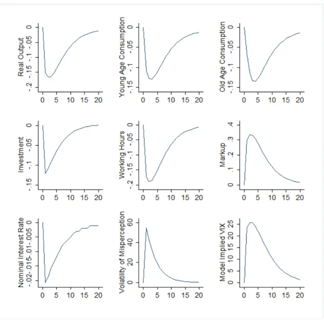 Figure 2.4: Impulse Responses to One Standard Deviation Financial Volatility Shock